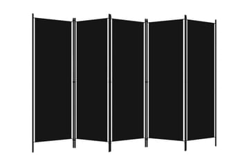 Rumsavdelare 5 paneler svart 250x180 cm