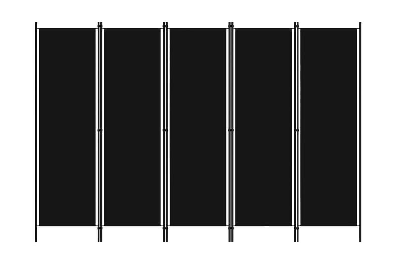 Rumsavdelare 5 paneler svart 250x180 cm - Svart - Inredning - Rumsavdelare - Skärmvägg