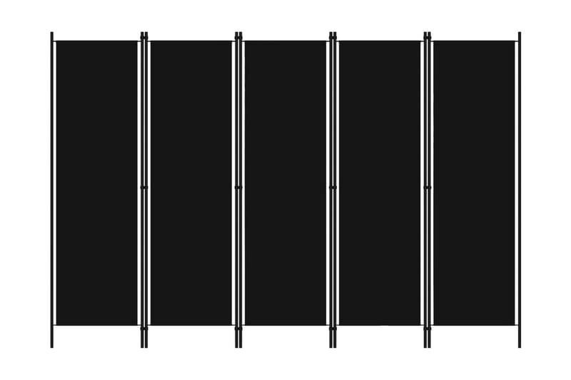 Rumsavdelare 5 paneler svart 250x180 cm - Svart - Skärmvägg - Rumsavdelare