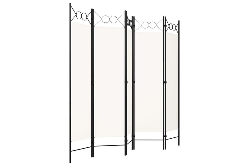 Rumsavdelare 5 paneler gräddvit 200x180 cm - Vit - Inredning - Rumsavdelare - Skärmvägg