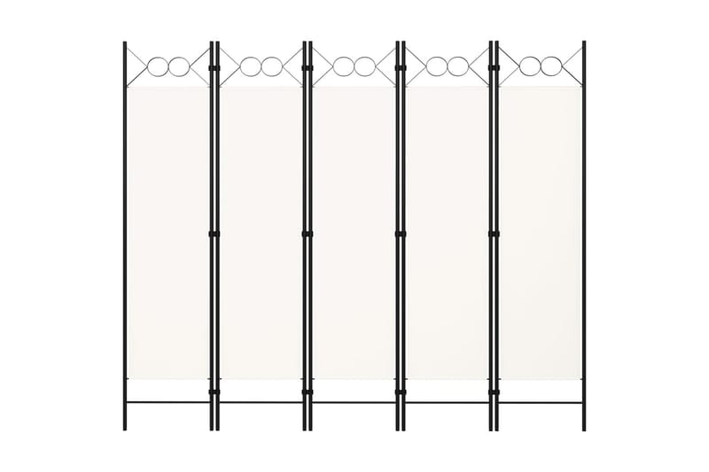 Rumsavdelare 5 paneler gräddvit 200x180 cm - Vit - Inredning - Rumsavdelare - Skärmvägg