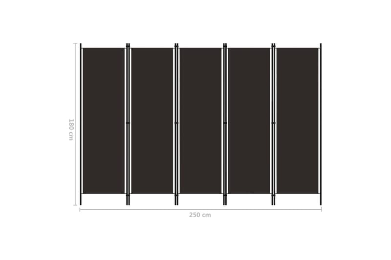 Rumsavdelare 5 paneler brun 250x180 cm - Brun - Inredning - Rumsavdelare - Skärmvägg