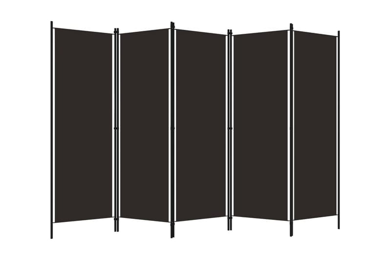 Rumsavdelare 5 paneler brun 250x180 cm - Brun - Inredning - Rumsavdelare - Skärmvägg