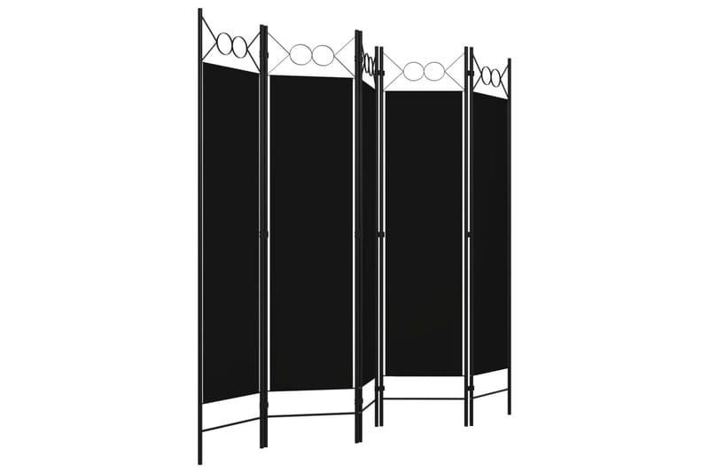 Rumsavdelare 5 paneler svart 200x180 cm - Svart - Inredning - Rumsavdelare - Skärmvägg