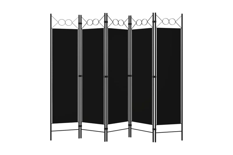 Rumsavdelare 5 paneler svart 200x180 cm - Svart - Skärmvägg - Rumsavdelare