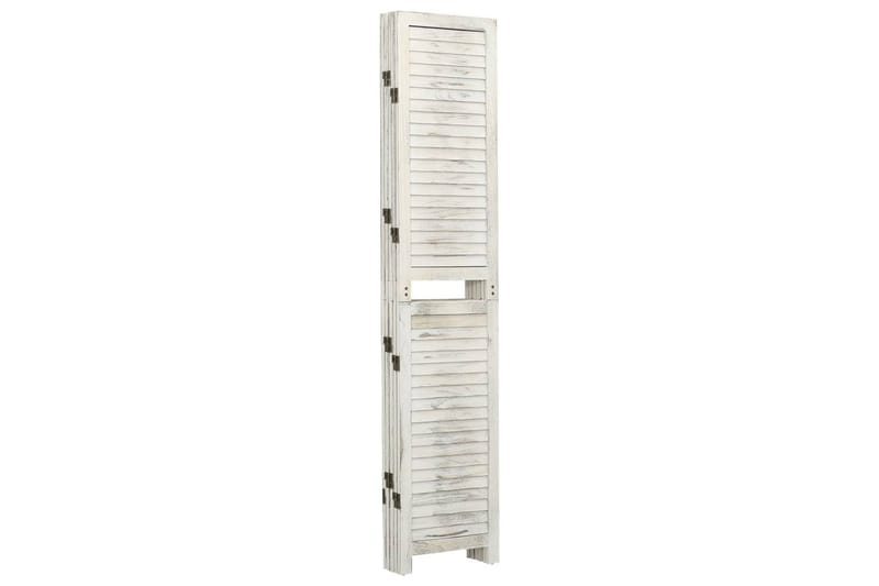 Rumsavdelare 5 paneler antikvit 178,5x166 cm massivt trä - Vit - Inredning - Rumsavdelare - Skärmvägg