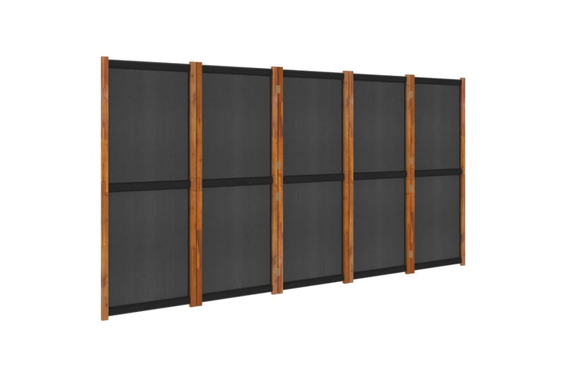 Rumsavdelare 5 paneler svart 350x180 cm - Svart - Inredning - Rumsavdelare - Skärmvägg