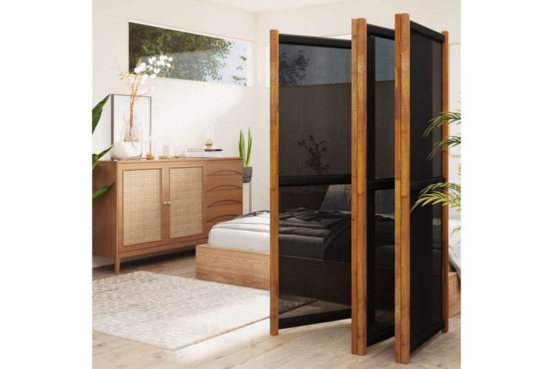 Rumsavdelare 5 paneler svart 350x180 cm - Svart - Inredning - Rumsavdelare - Skärmvägg