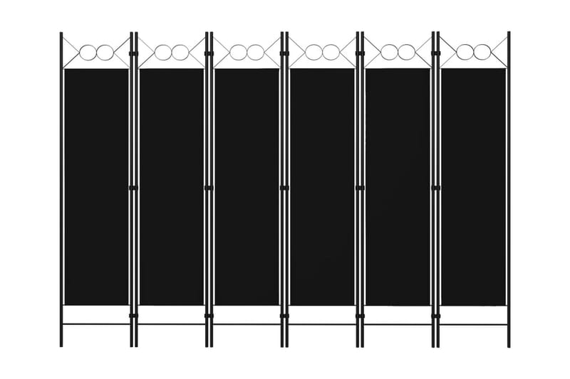 Rumsavdelare 6 paneler svart 240x180 cm - Svart - Skärmvägg - Rumsavdelare