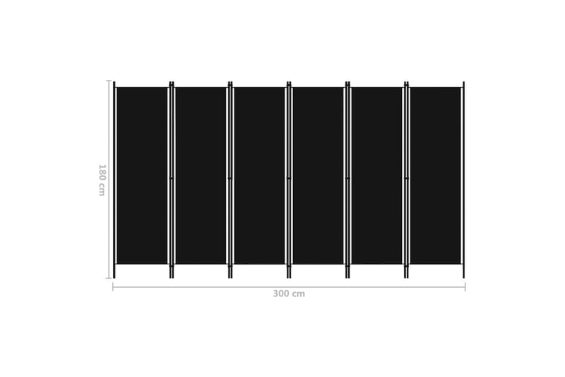 Rumsavdelare 6 paneler svart 300x180 cm - Svart - Inredning - Rumsavdelare - Vikskärm