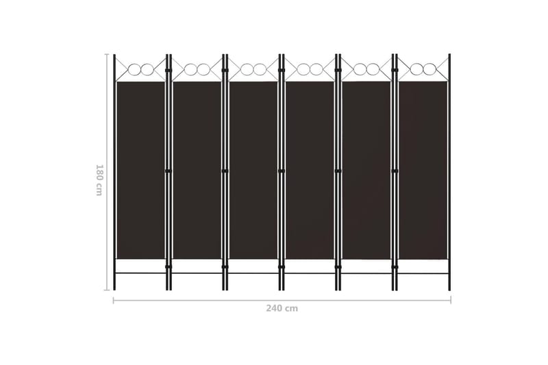 Rumsavdelare 6 paneler brun 240x180 cm - Brun - Inredning - Rumsavdelare - Skärmvägg