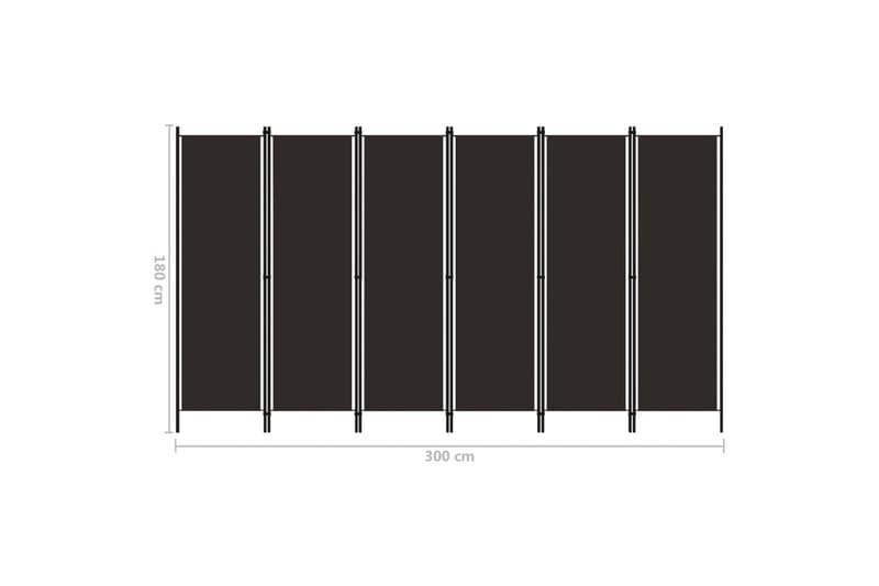 Rumsavdelare 6 paneler brun 300x180 cm - Brun - Inredning - Rumsavdelare - Skärmvägg