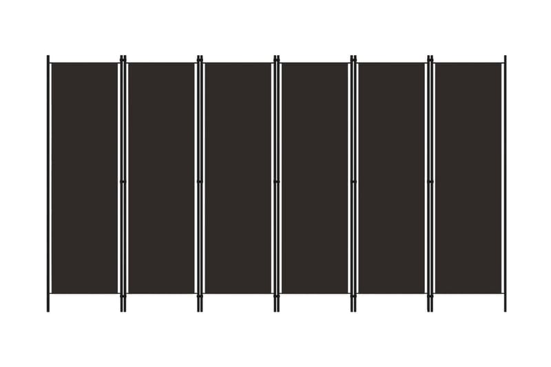 Rumsavdelare 6 paneler brun 300x180 cm - Brun - Skärmvägg - Rumsavdelare