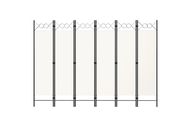 Rumsavdelare 6 paneler gräddvit 240x180 cm - Vit - Inredning - Rumsavdelare - Skärmvägg