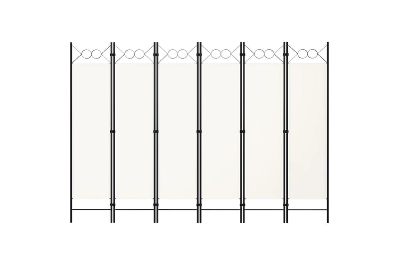 Rumsavdelare 6 paneler gräddvit 240x180 cm - Vit - Skärmvägg - Rumsavdelare