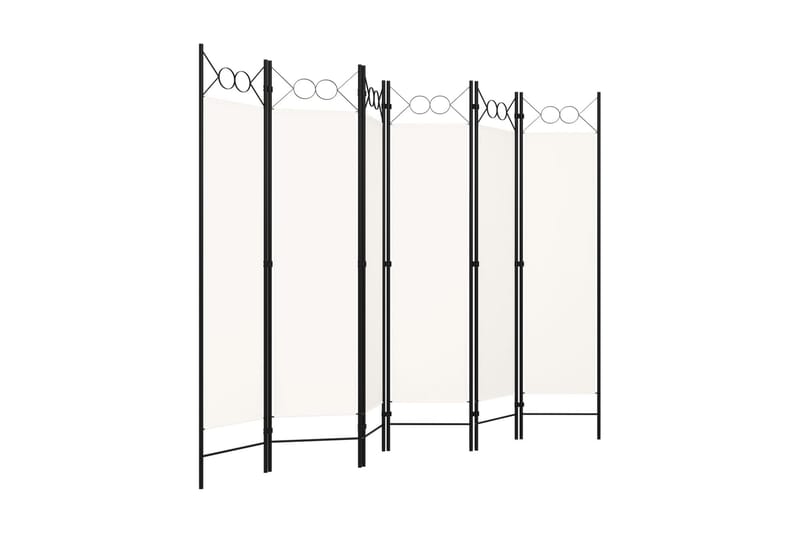 Rumsavdelare 6 paneler gräddvit 240x180 cm - Vit - Inredning - Rumsavdelare - Skärmvägg