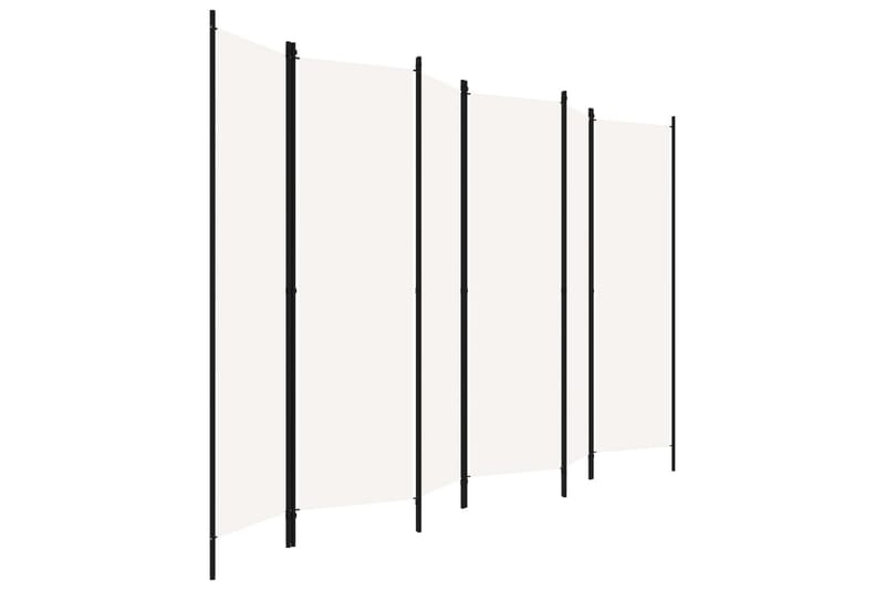 Rumsavdelare 6 paneler gräddvit 300x180 cm - Vit - Vikskärm - Rumsavdelare