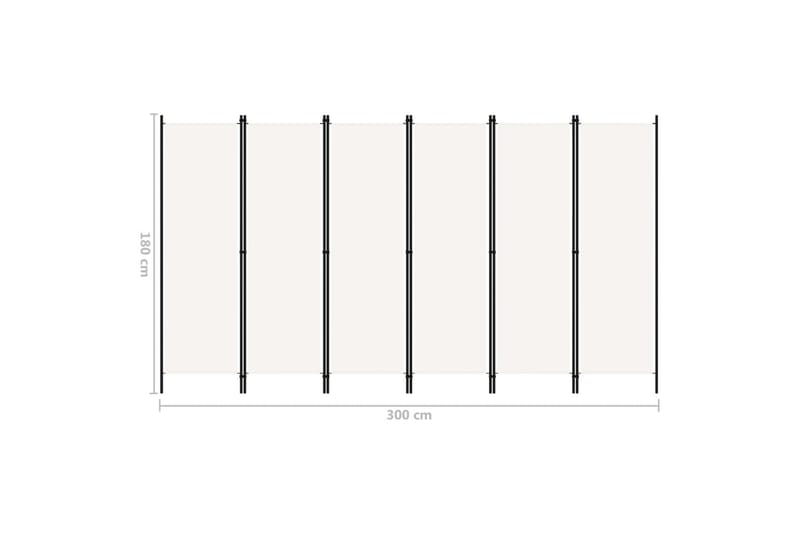 Rumsavdelare 6 paneler gräddvit 300x180 cm - Vit - Inredning - Rumsavdelare - Vikskärm