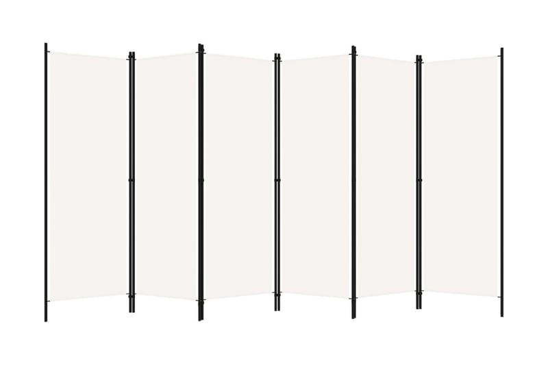Rumsavdelare 6 paneler gräddvit 300x180 cm - Vit - Inredning - Rumsavdelare - Vikskärm