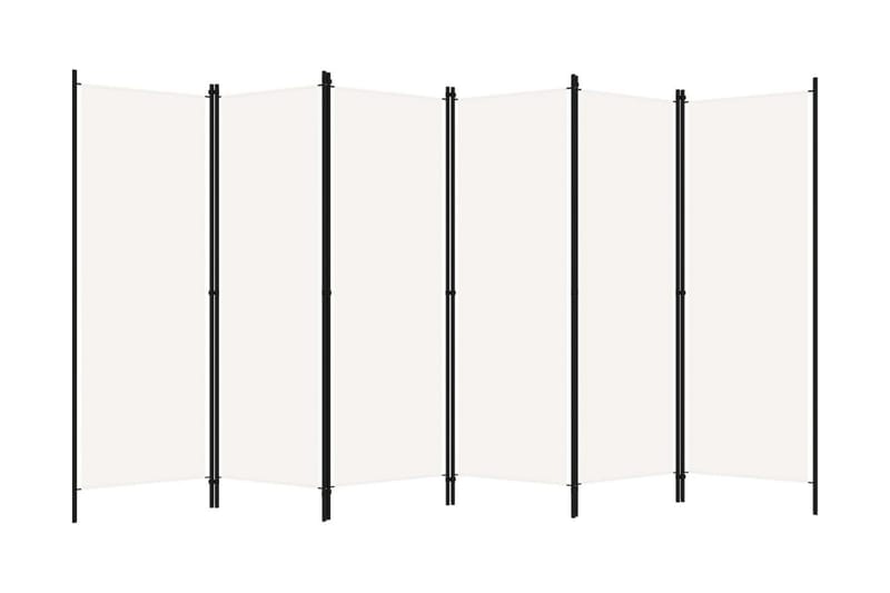 Rumsavdelare 6 paneler gräddvit 300x180 cm - Vit - Vikskärm - Rumsavdelare