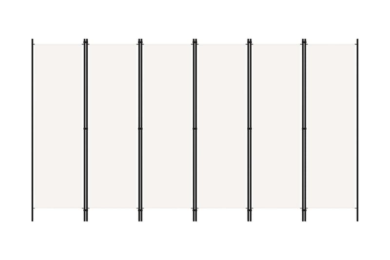 Rumsavdelare 6 paneler gräddvit 300x180 cm - Vit - Inredning - Rumsavdelare - Vikskärm