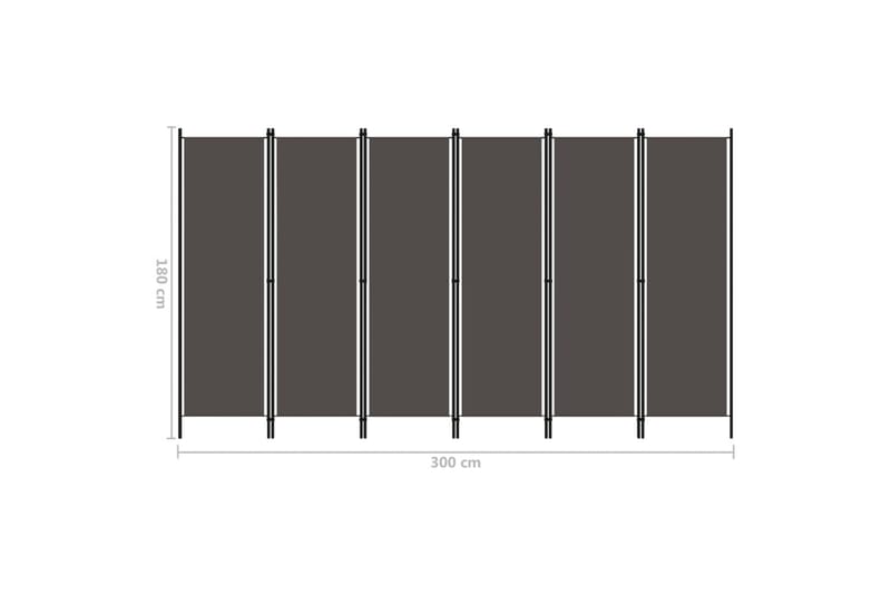 Rumsavdelare 6 paneler antracit 300x180 cm - Grå - Skärmvägg - Rumsavdelare