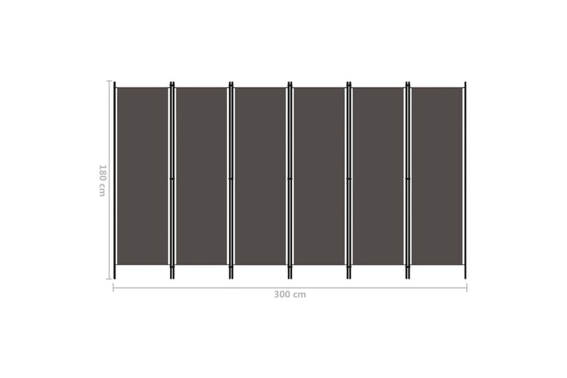 Rumsavdelare 6 paneler antracit 300x180 cm - Grå - Inredning - Rumsavdelare - Skärmvägg