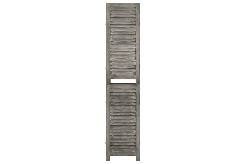 Rumsavdelare 6 paneler gr�å 214x166 cm massivt trä - Grå - Inredning - Rumsavdelare - Skärmvägg