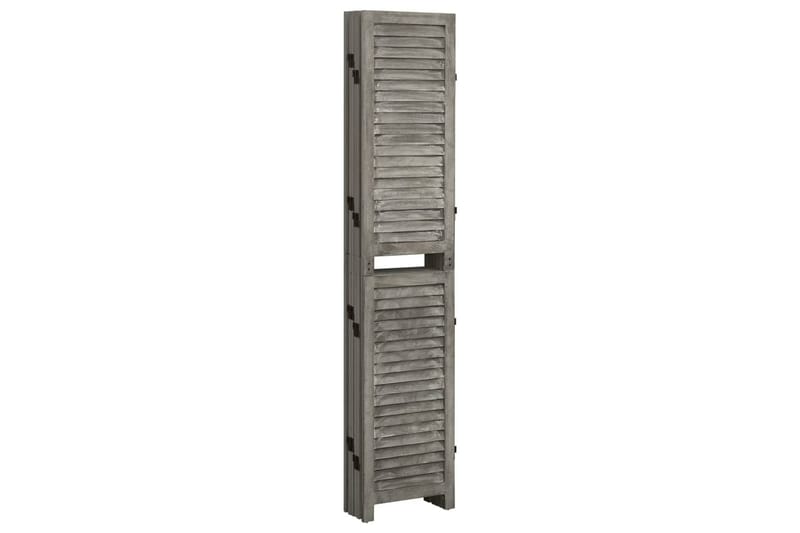 Rumsavdelare 6 paneler grå 214x166 cm massivt trä - Grå - Inredning - Rumsavdelare - Skärmvägg