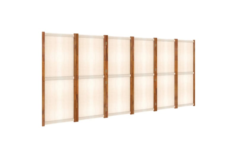 Rumsavdelare 6 paneler gräddvit 420x180 cm - Kräm - Skärmvägg - Rumsavdelare