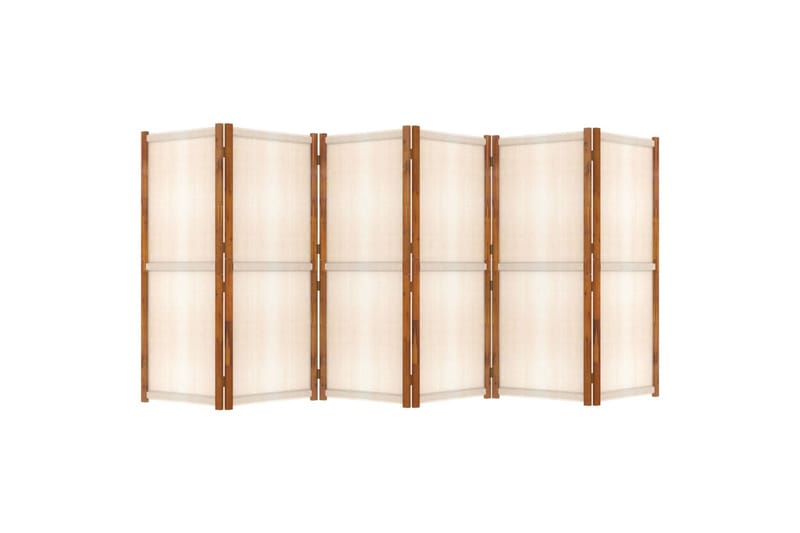 Rumsavdelare 6 paneler gräddvit 420x180 cm - Kräm - Skärmvägg - Rumsavdelare