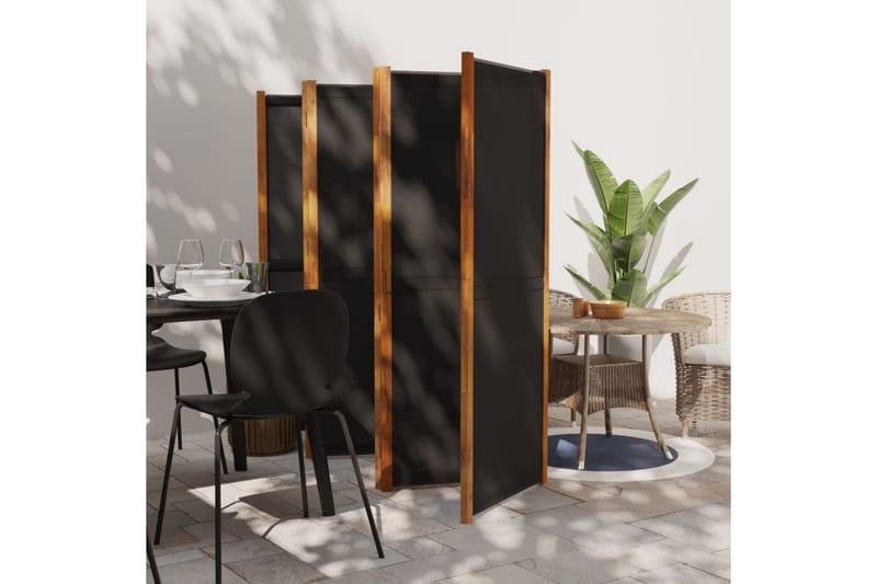 Rumsavdelare 6 paneler svart 420x180 cm - Svart - Inredning - Rumsavdelare - Skärmvägg