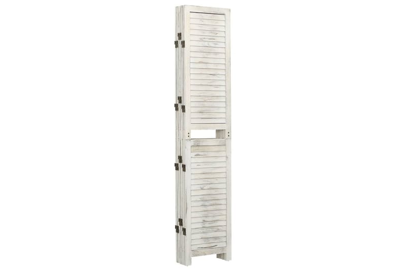 Rumsavdelare 6 paneler antikvit 215x166 cm massivt trä - Vit - Inredning - Rumsavdelare - Skärmvägg