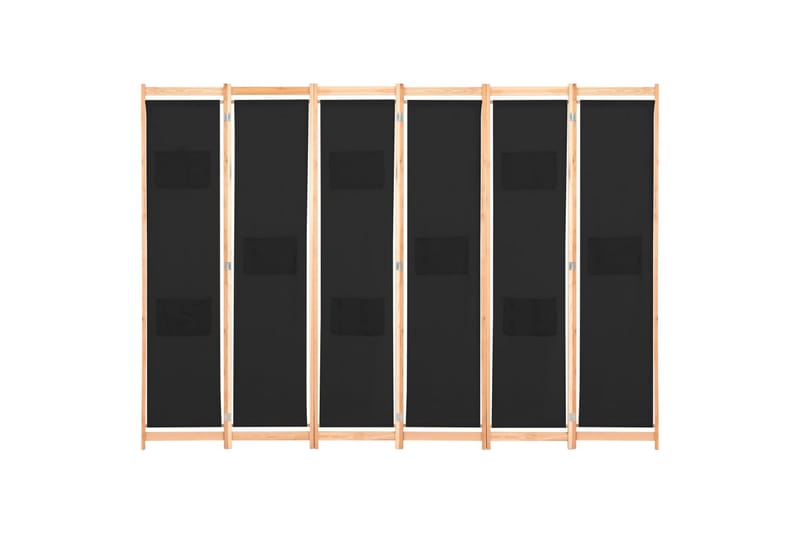 Rumsavdelare 6 paneler 240x170x4 cm svart tyg - Svart - Inredning - Rumsavdelare - Skärmvägg