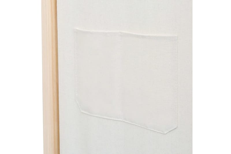 Rumsavdelare 6 paneler 240x170x4 cm gräddvit tyg - Vit - Skärmvägg - Rumsavdelare