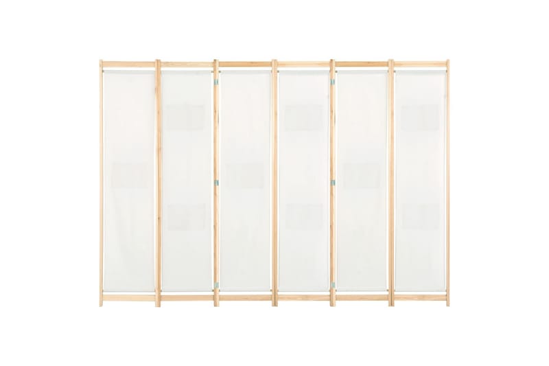 Rumsavdelare 6 paneler 240x170x4 cm gräddvit tyg - Vit - Inredning - Rumsavdelare - Skärmvägg