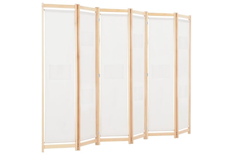 Rumsavdelare 6 paneler 240x170x4 cm gräddvit tyg - Vit - Inredning - Rumsavdelare - Skärmvägg