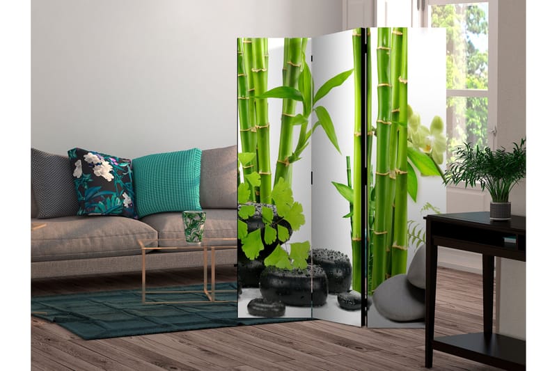 Rumsavdelare Bamboos And Stones 135x172 - Artgeist sp. z o. o. - Inredning - Rumsavdelare - Vikskärm