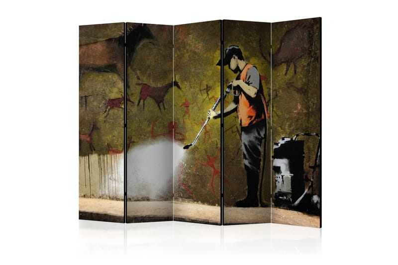 Rumsavdelare - Banksy - Cave Painting II 225x172 - Artgeist sp. z o. o. - Inredning - Rumsavdelare - Vikskärm