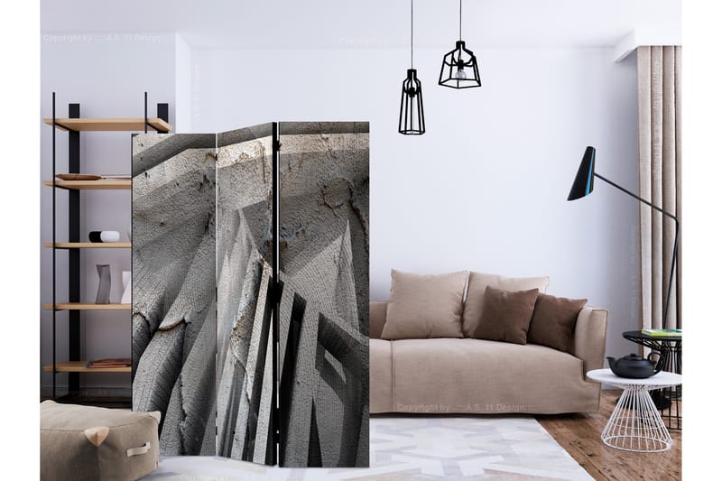 Rumsavdelare - Beton 3D 135x172 - Artgeist sp. z o. o. - Inredning - Rumsavdelare - Vikskärm