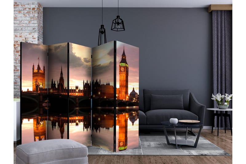 Rumsavdelare - Big Ben in the evening, London II 225x172 - Artgeist sp. z o. o. - Inredning - Rumsavdelare - Vikskärm