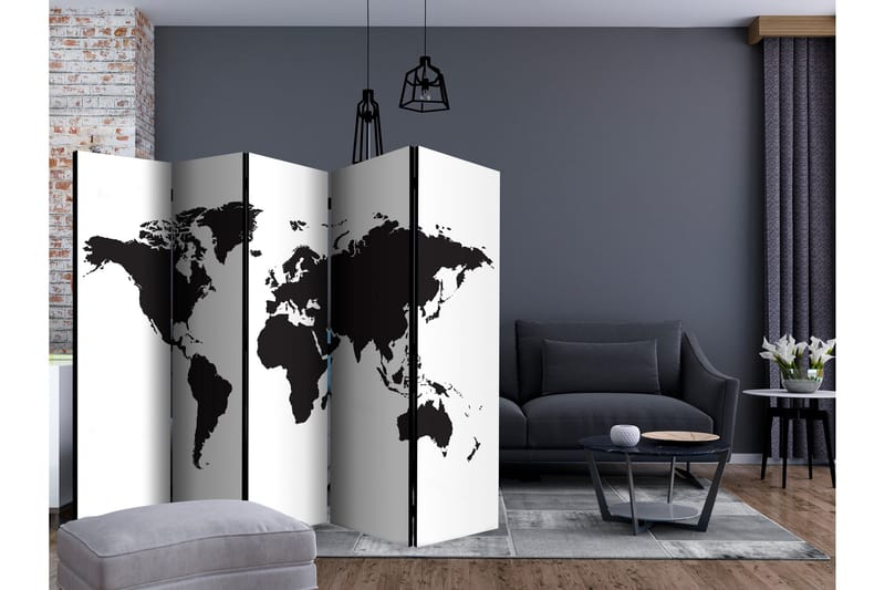 Rumsavdelare - Black & White World II 225x172 - Artgeist sp. z o. o. - Inredning - Rumsavdelare - Vikskärm