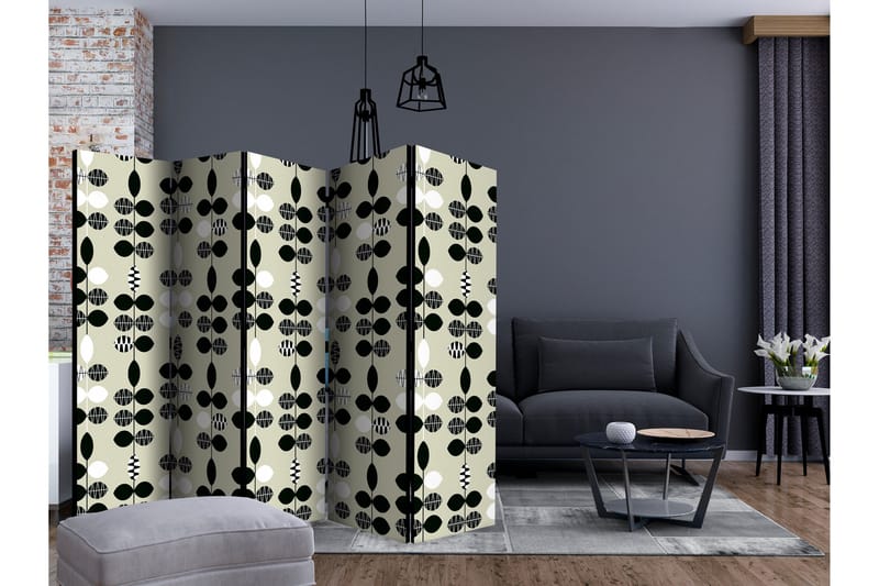 Rumsavdelare Black and White Dots II 225x172 cm - Artgeist sp. z o. o. - Inredning - Rumsavdelare - Vikskärm