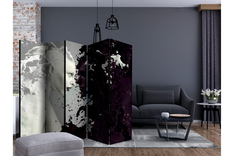Rumsavdelare - Black and White Faces II 225x172 - Artgeist sp. z o. o. - Inredning - Rumsavdelare - Vikskärm