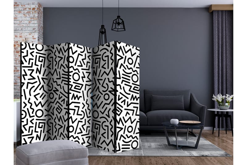 Rumsavdelare Black and White Maze II 225x172 cm - Artgeist sp. z o. o. - Inredning - Rumsavdelare - Vikskärm