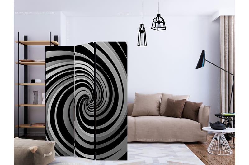 Rumsavdelare - Black and white swirl 135x172 - Artgeist sp. z o. o. - Inredning - Rumsavdelare - Vikskärm