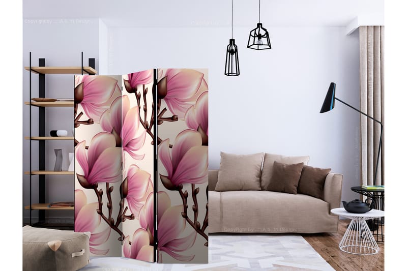Rumsavdelare Blooming Magnolias 135x172 cm - Artgeist sp. z o. o. - Inredning - Rumsavdelare - Vikskärm