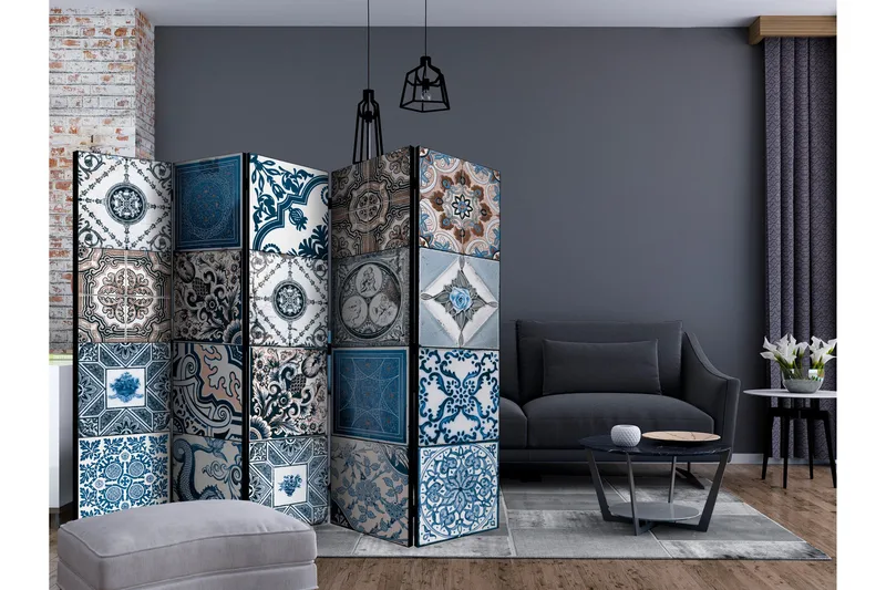 Rumsavdelare Blue Arabesque II 225x172 cm - Artgeist sp. z o. o. - Inredning - Rumsavdelare - Vikskärm