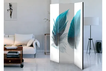 Rumsavdelare Blue Feathers 135x172 - Artgeist sp. z o. o. - Inredning - Rumsavdelare - Vikskärm