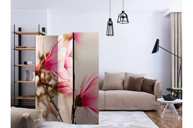 Rumsavdelare - Branch of magnolia tree 135x172 - Artgeist sp. z o. o. - Inredning - Rumsavdelare - Vikskärm